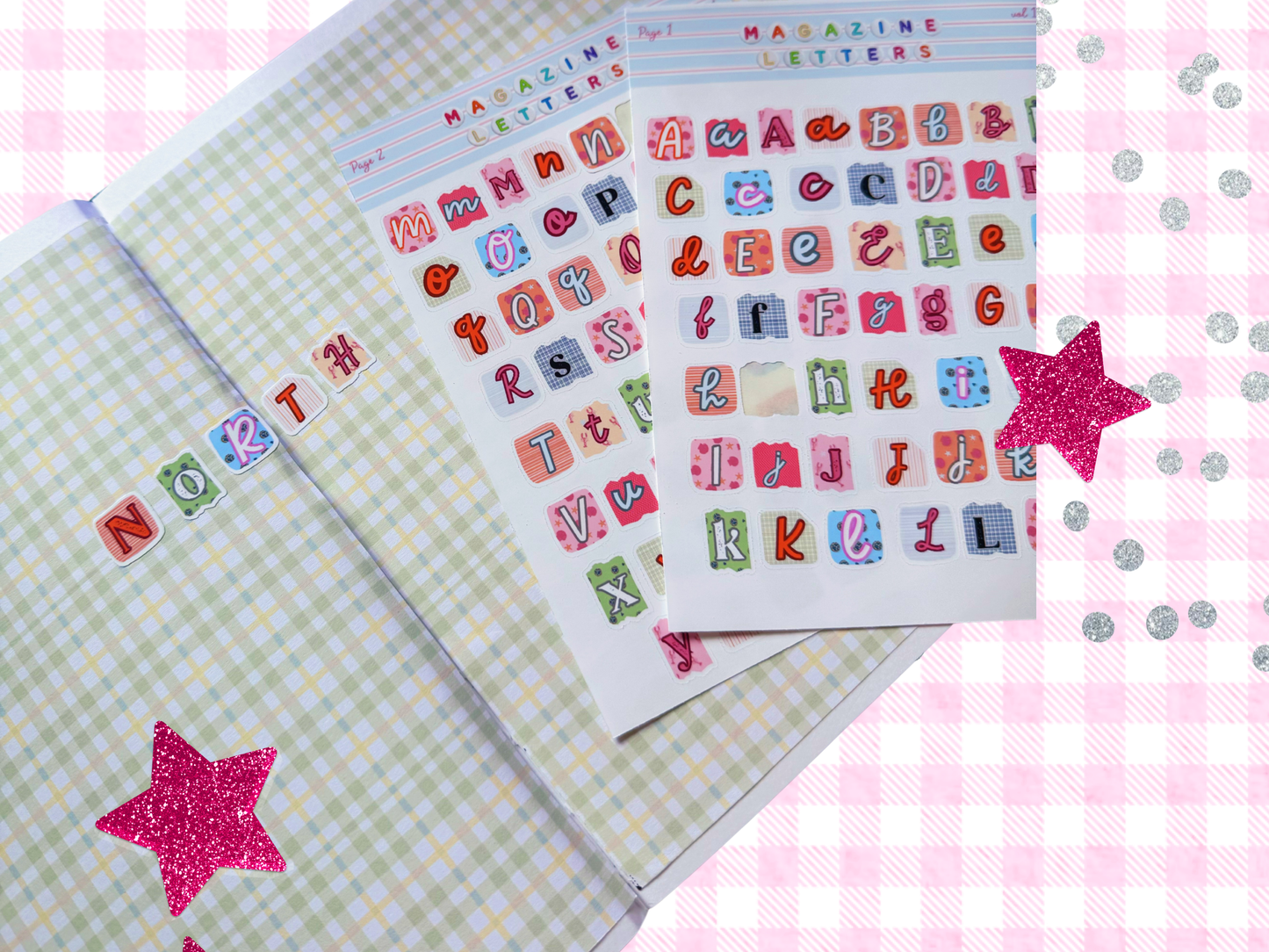 Magazine Letters Sticker Sheet - A to Z