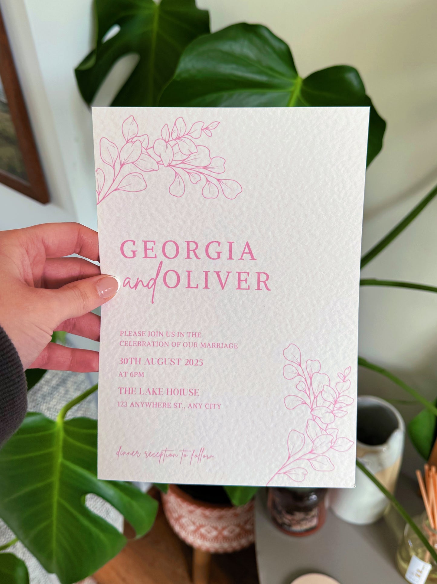 European Summer-Inspired Pastel Wedding Invitation Suite | Pastel Pink, Blue and Yellow design