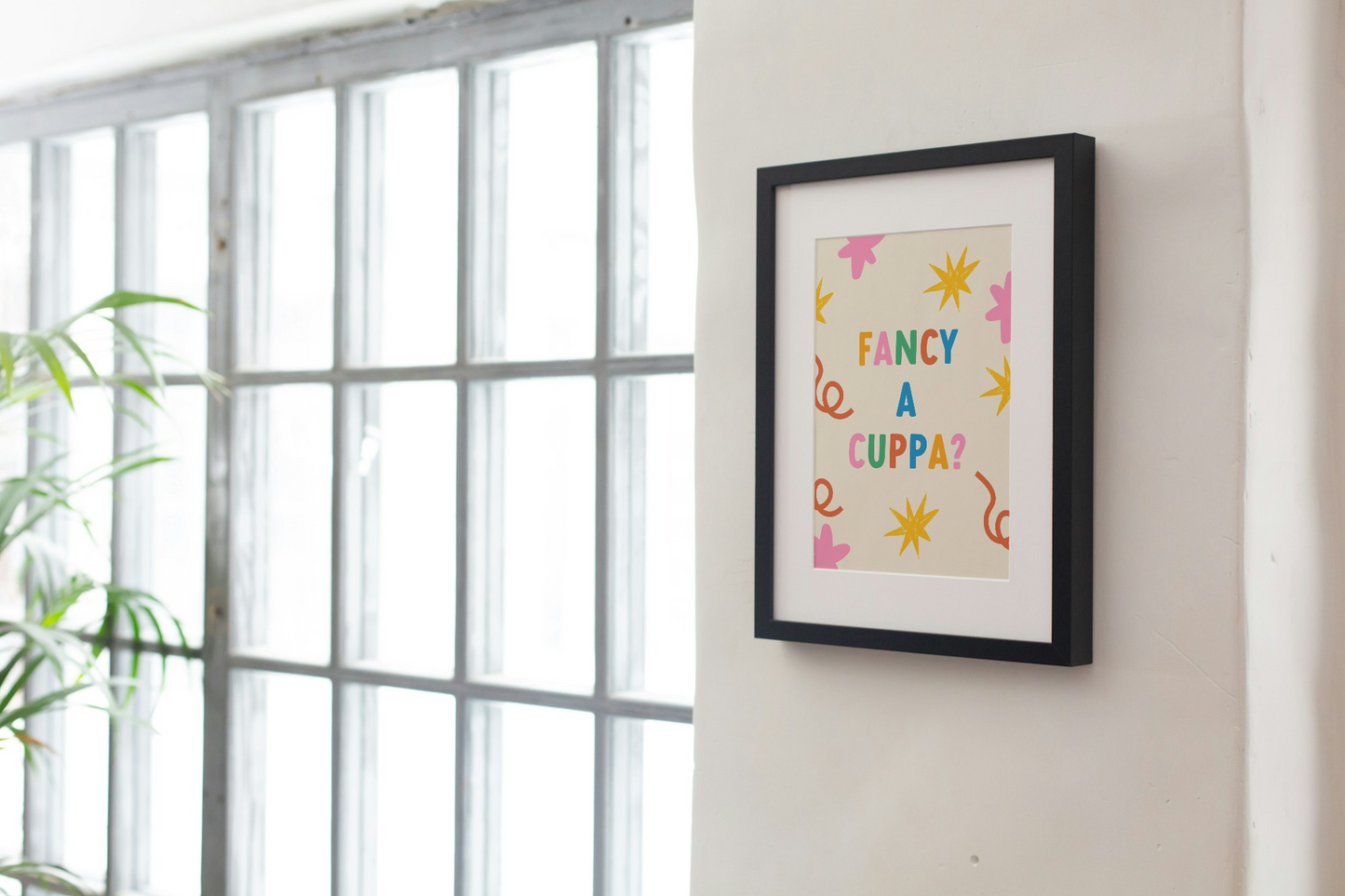 Fancy a Cuppa? Colourful Kitchen Art Print Poster