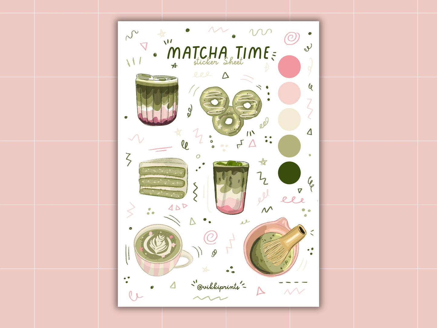 Matcha Time Sticker Sheet