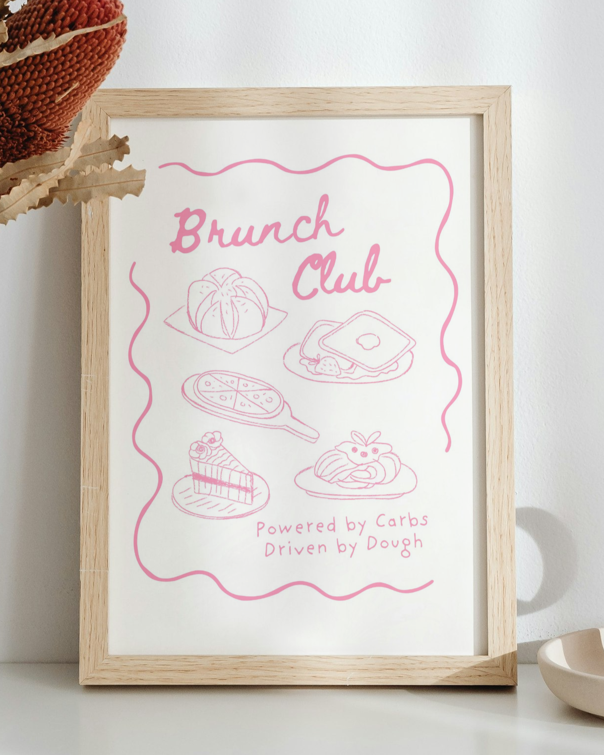 Pink Brunch Club Art Print