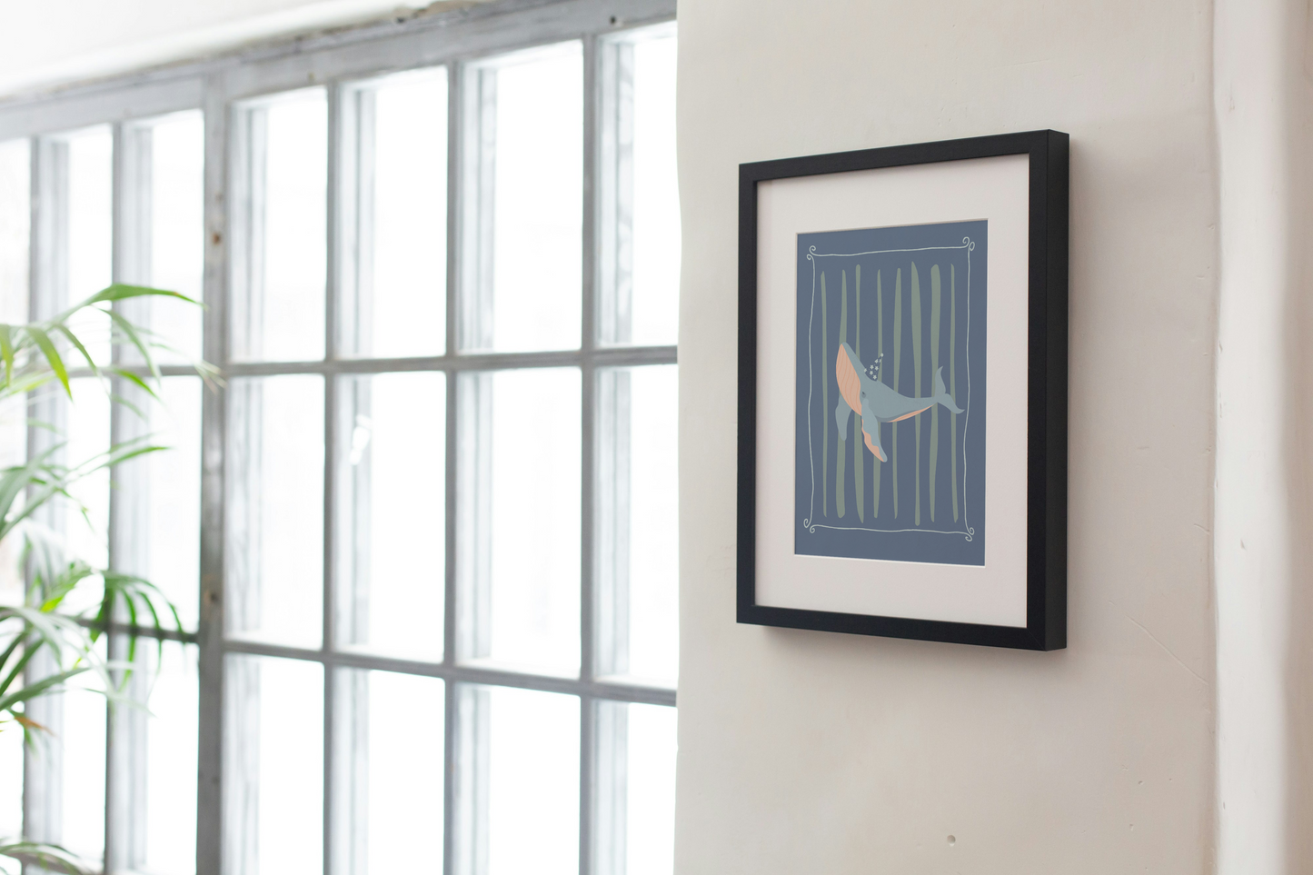 Blue Whale Nursery Art Print | Underwater Nursery