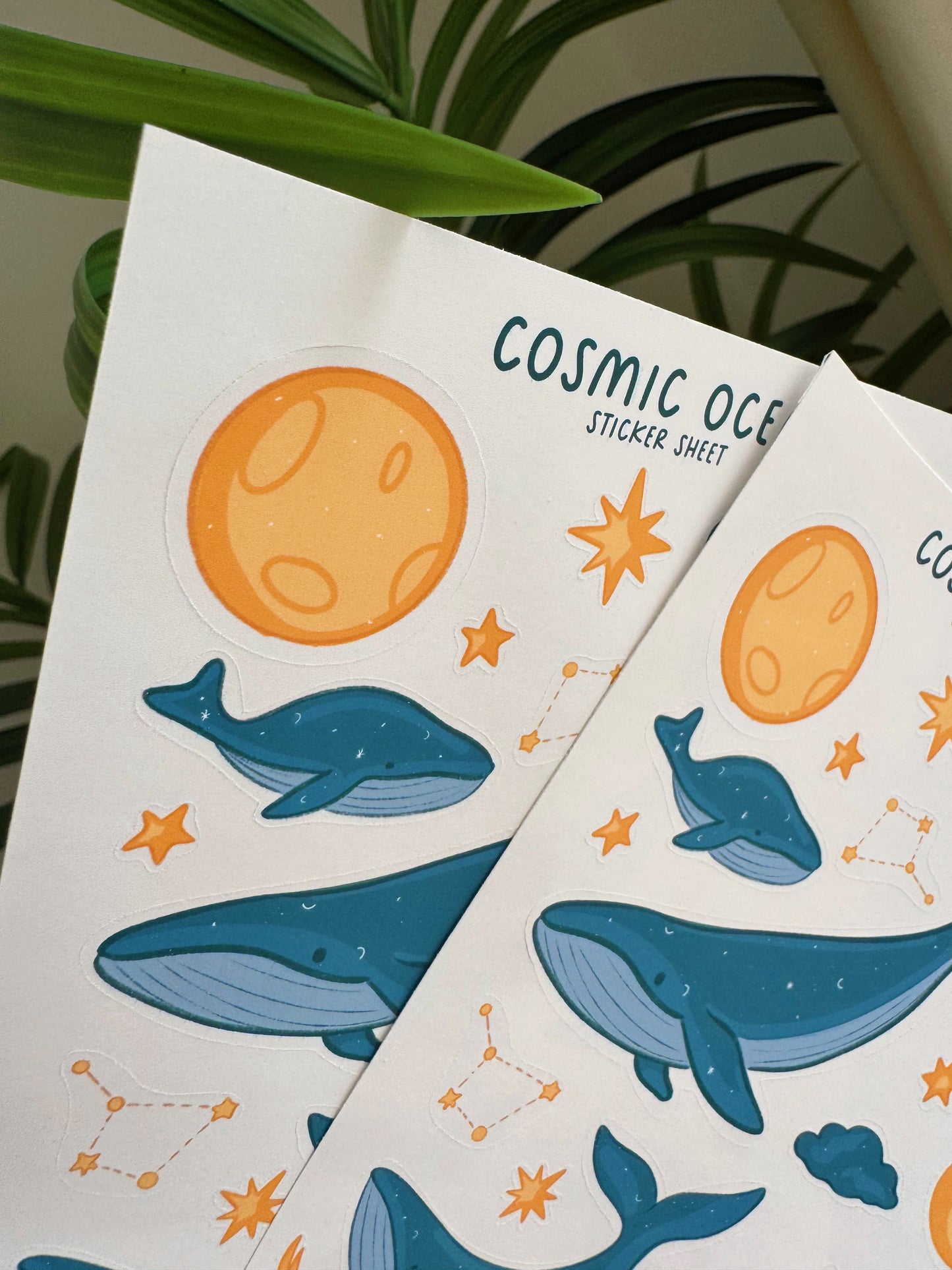 Cosmic Ocean Whale Sticker Sheet