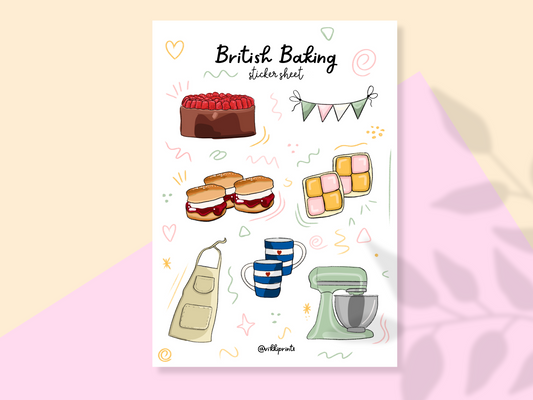 British Baking Sticker Sheet (GBBO Inspired Stickers)