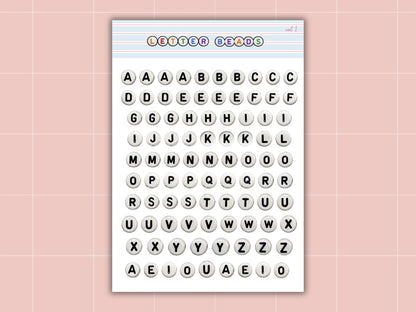 Letter Beads Alphabet Sticker Sheet