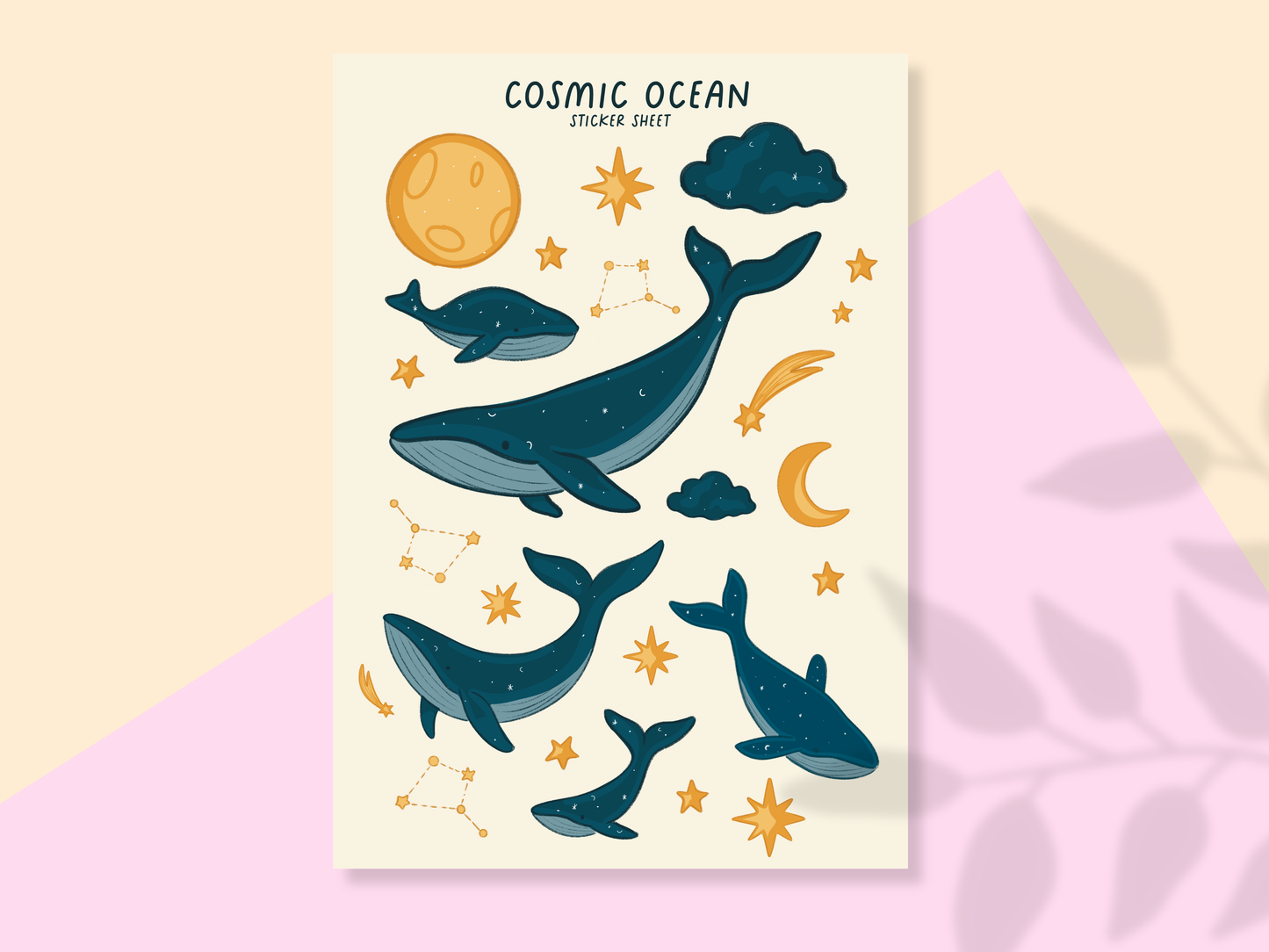 Cosmic Ocean Whale Sticker Sheet