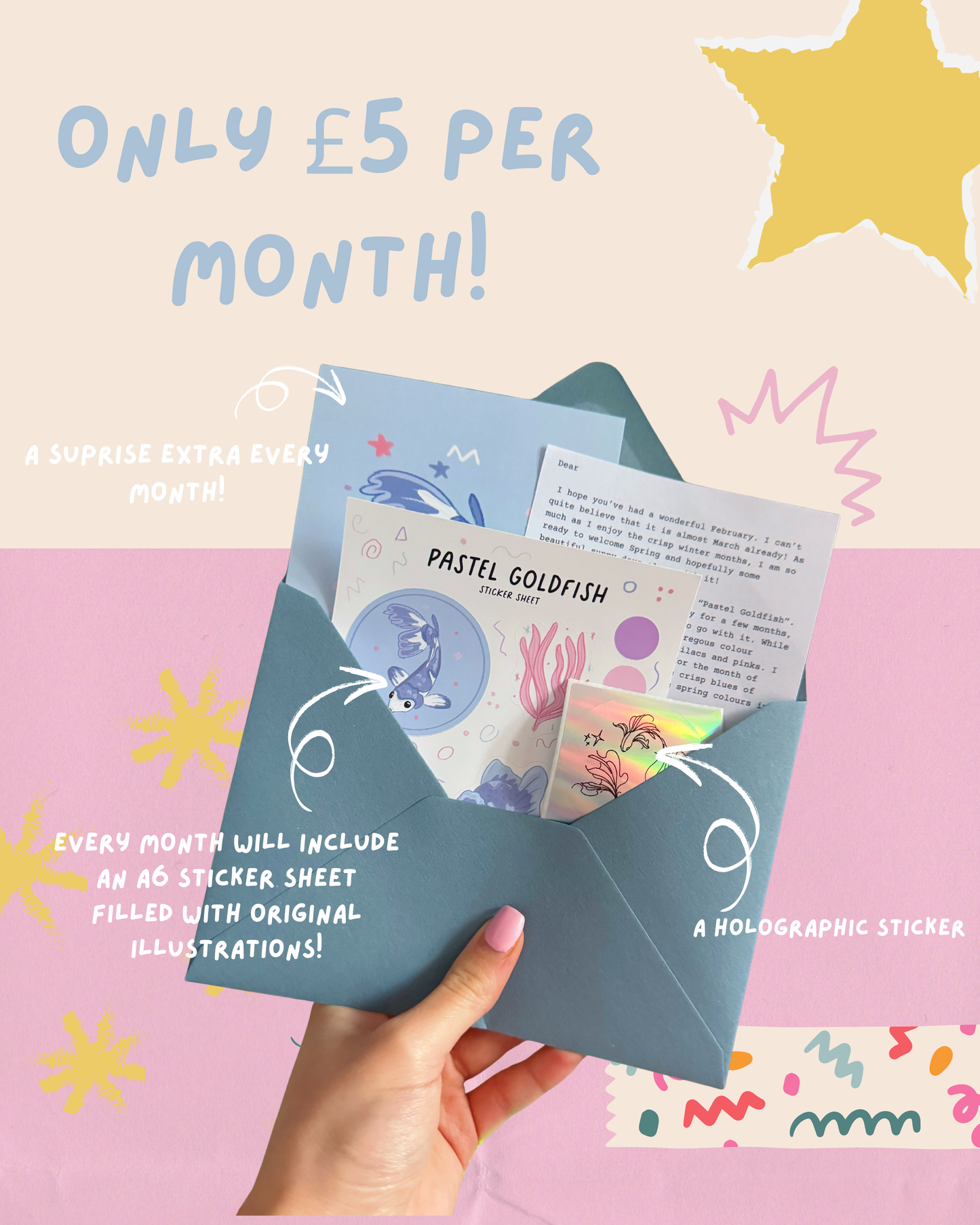 The Snail Mail Post Club - Monthly letterbox Sticker Subscription
