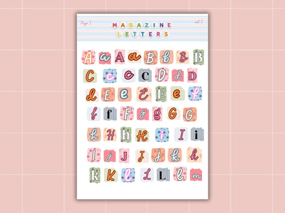 Magazine Letters Sticker Sheet - A to Z