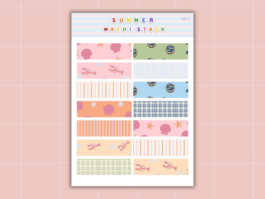 Summer Washi Stack Sticker Sheet