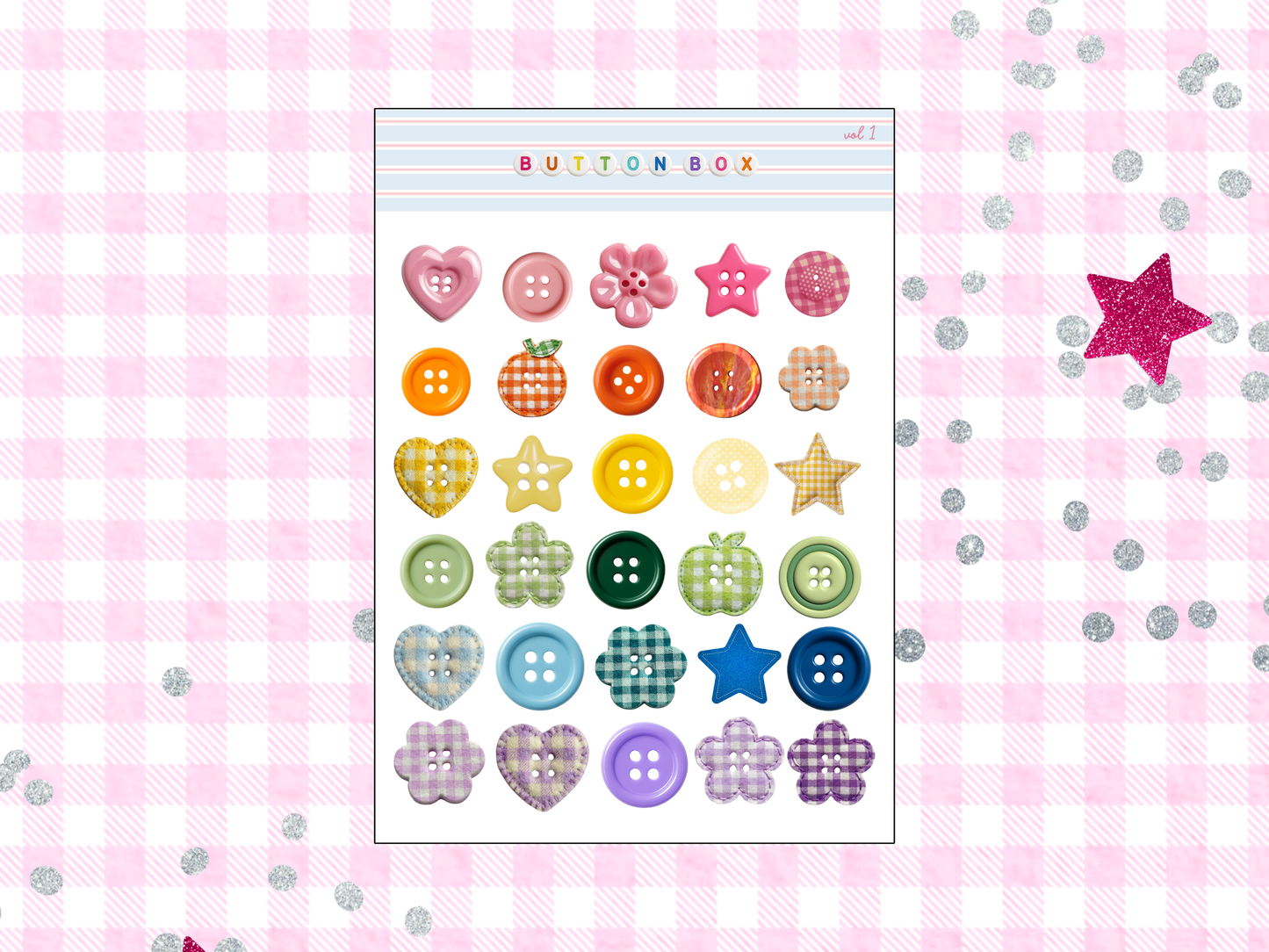 Button Box Sticker Sheet