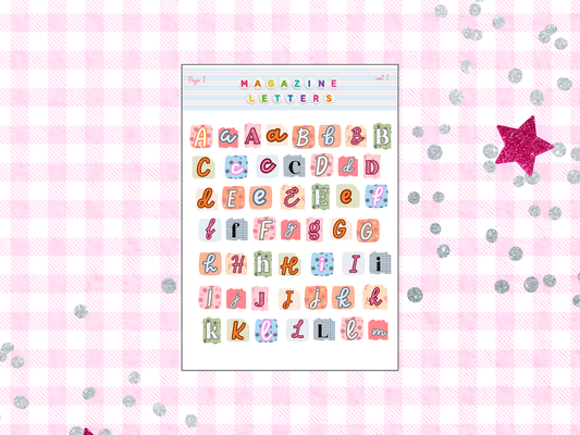 Magazine Letters Sticker Sheet - A to Z