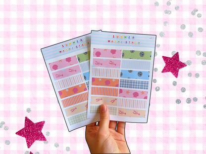 Summer Washi Stack Sticker Sheet