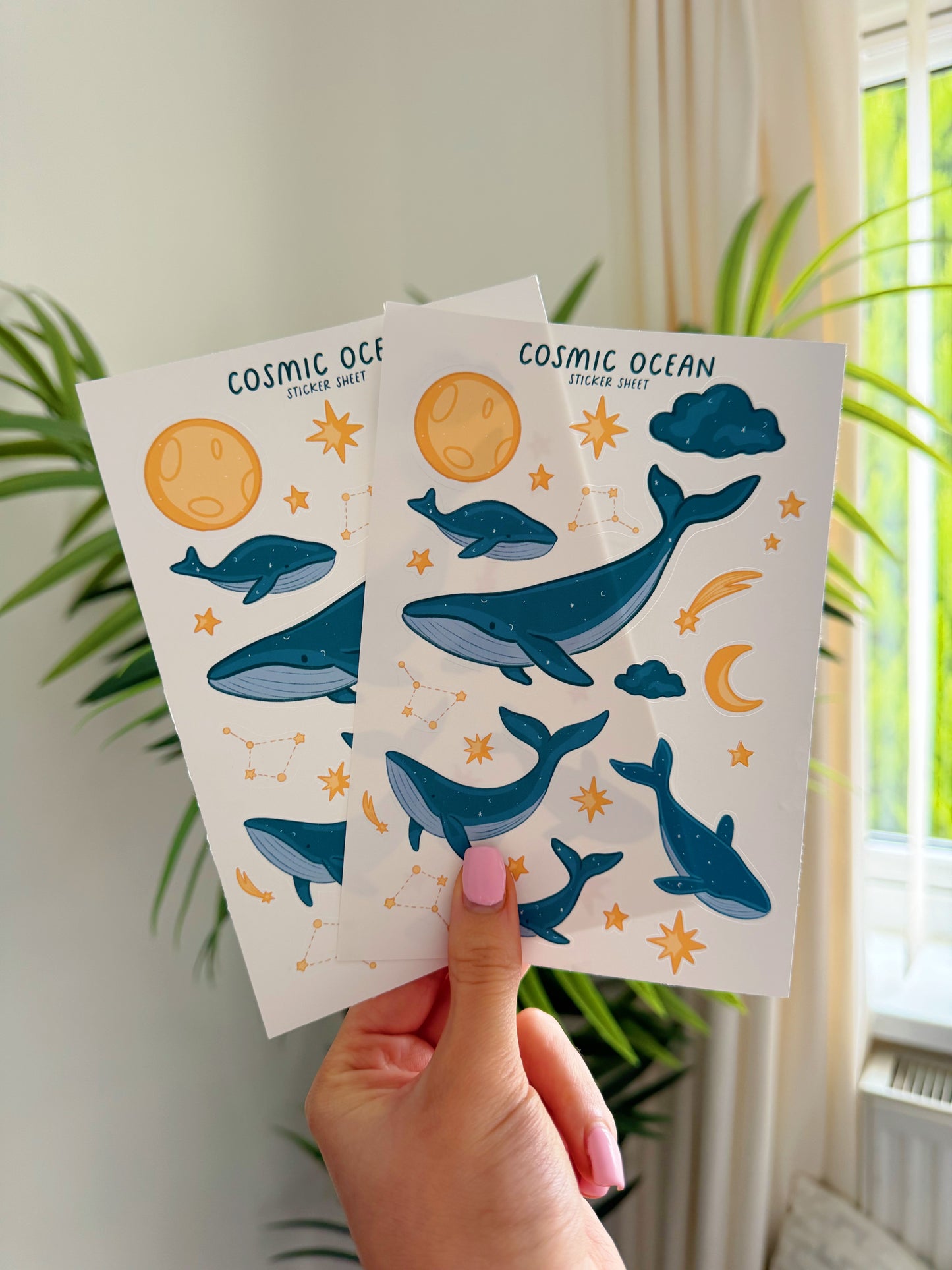 Cosmic Ocean Whale Sticker Sheet