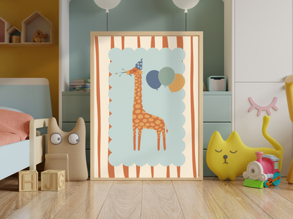 Circus Giraffe Nursery Art Print