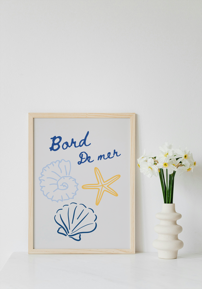 Bord De Mer Seaside Art Print with Sea Shells