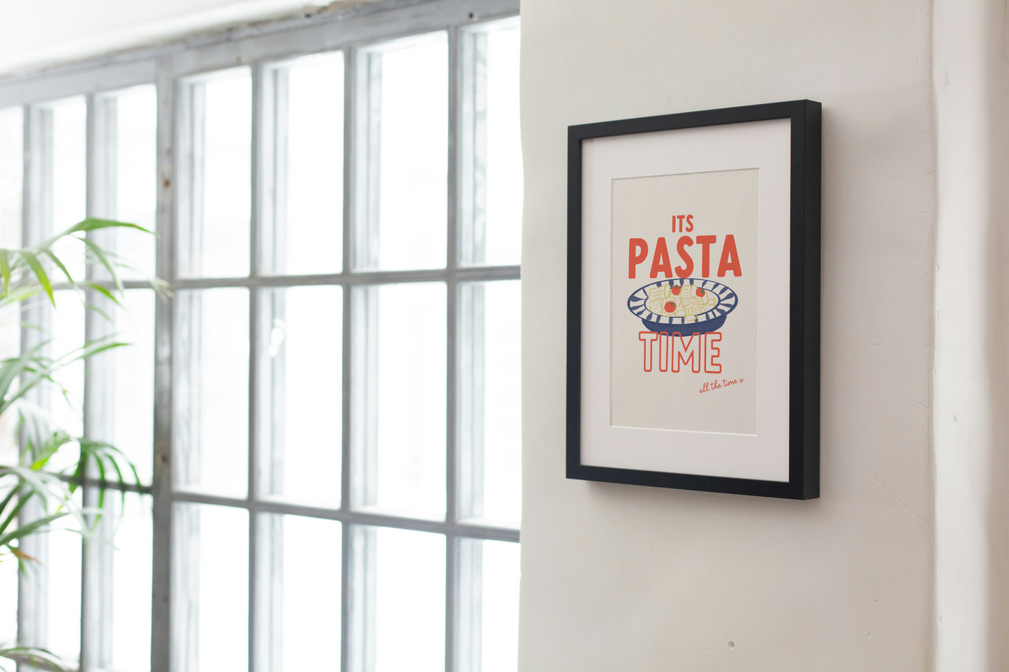 Its Pasta Time (all the time) Art Print - Pasta Hand Drawn Style Art Print