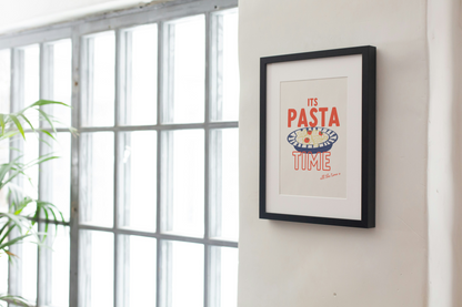 Its Pasta Time (all the time) Art Print - Pasta Hand Drawn Style Art Print