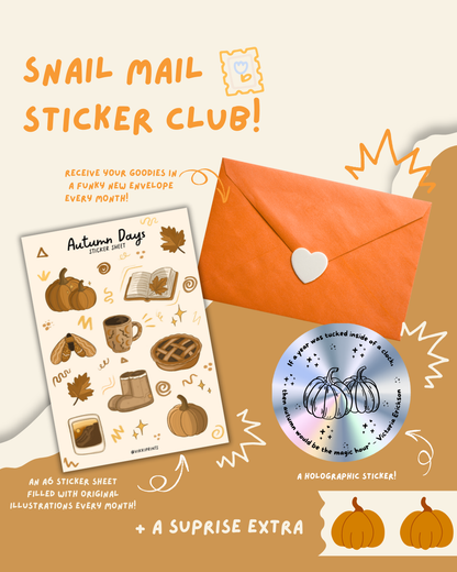 The Snail Mail Post Club - Monthly letterbox Sticker Subscription