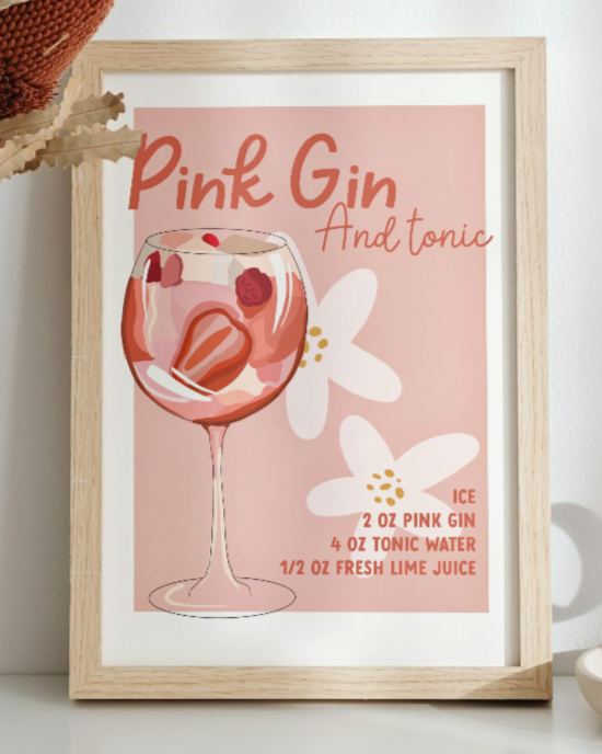 Pink Gin and Tonic Art Print