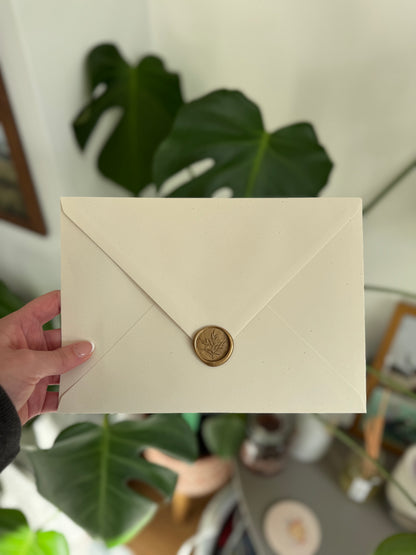 Neutral Beige Wedding Invitation Suite with Ivory Envelope | Modern Floral Design