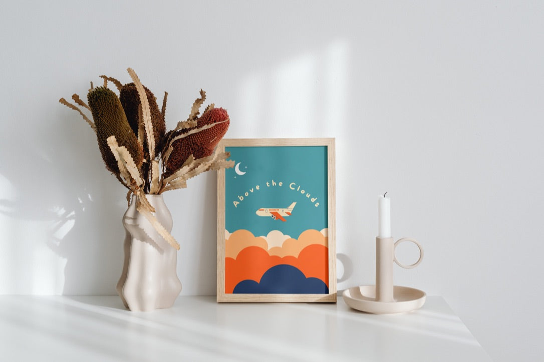 Head in the Clouds Travel Art Print