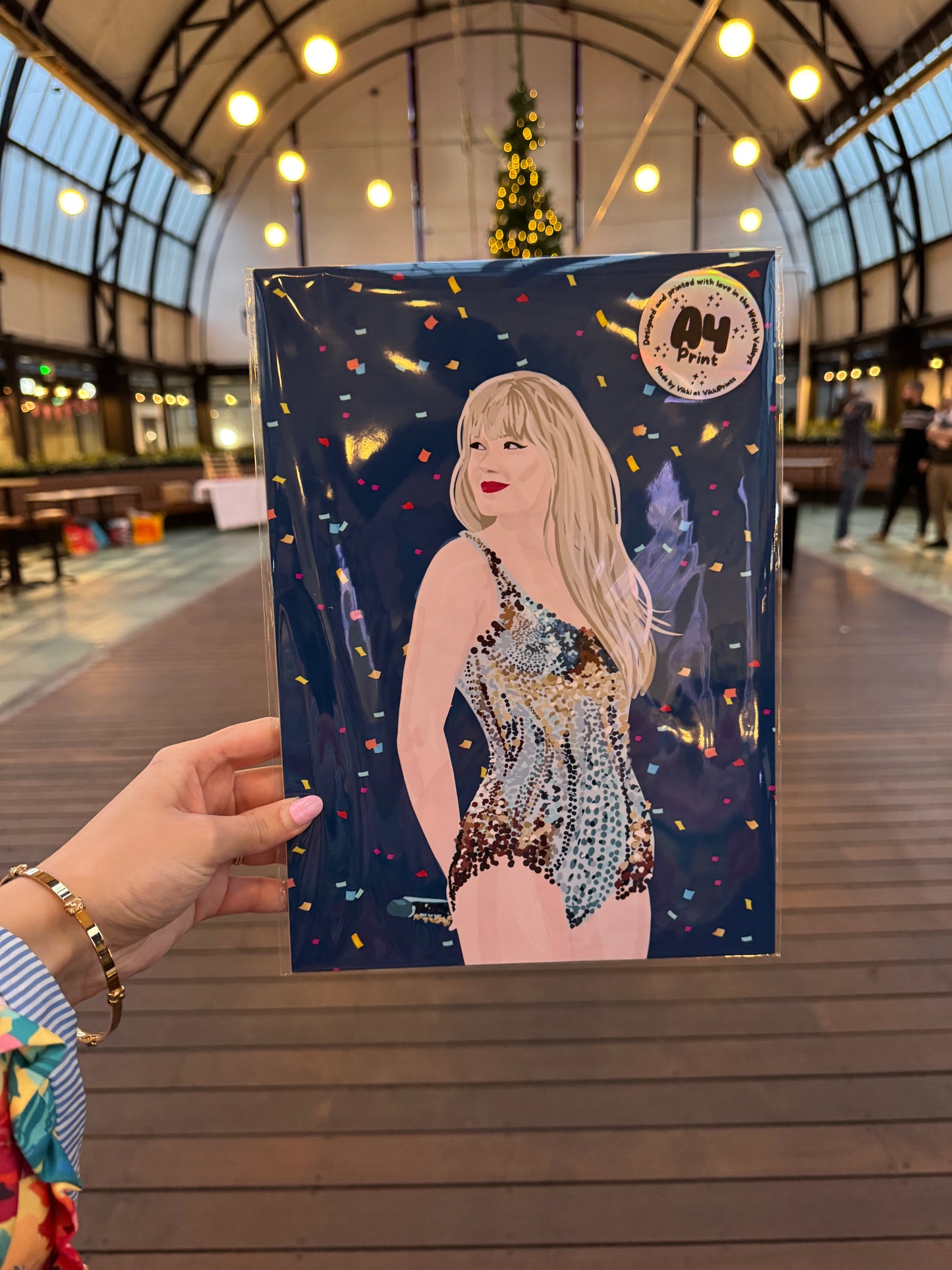 Swiftie Inspired Art Print - Dark Blue Confetti