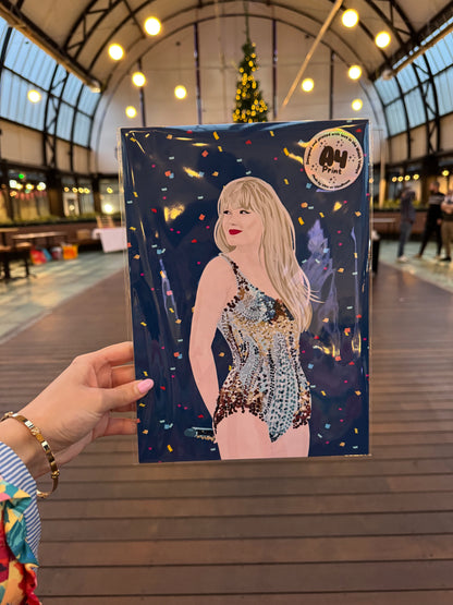 Swiftie Inspired Art Print - Dark Blue Confetti