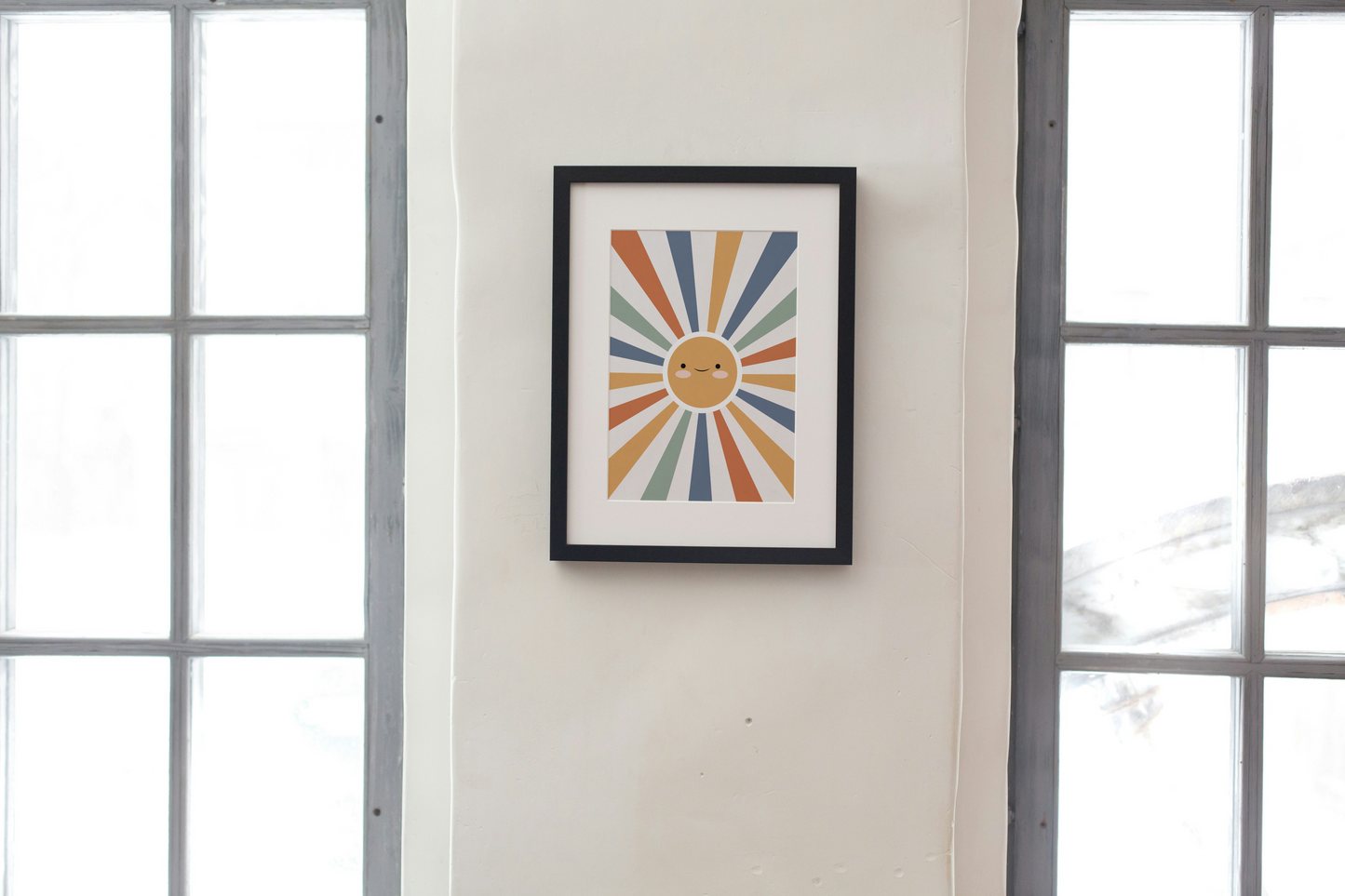Boho Sun Nursery Print in Earth Tones
