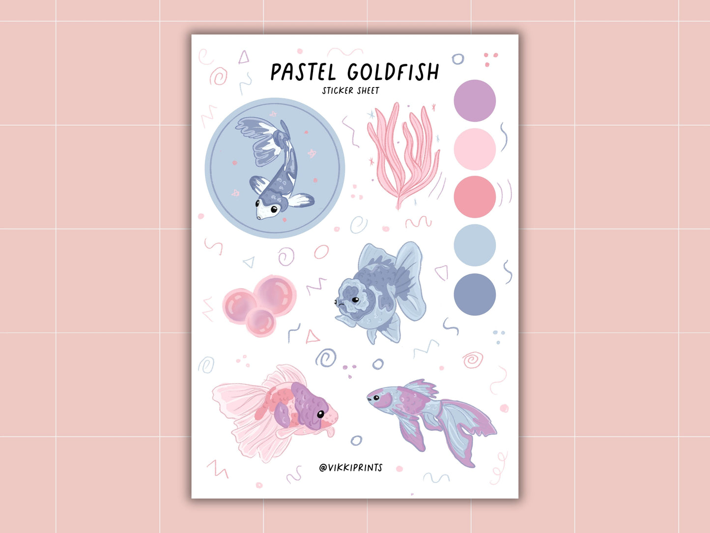 Pastel Goldfish Sticker Sheet