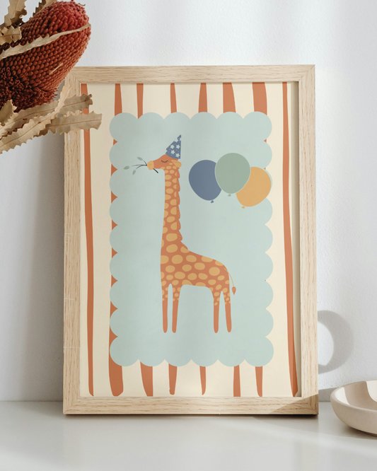Circus Giraffe Nursery Art Print