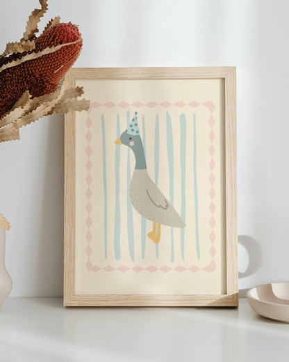Vintage Duck Nursery Art Print