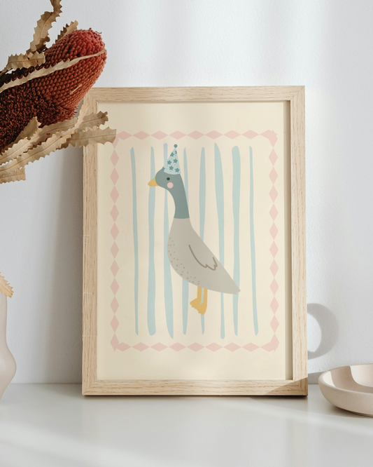 Vintage Duck Nursery Art Print