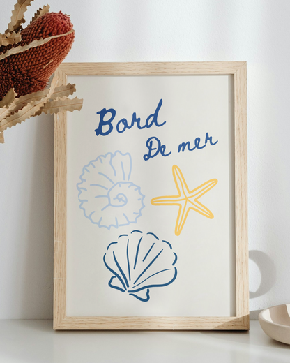 Bord De Mer Seaside Art Print with Sea Shells