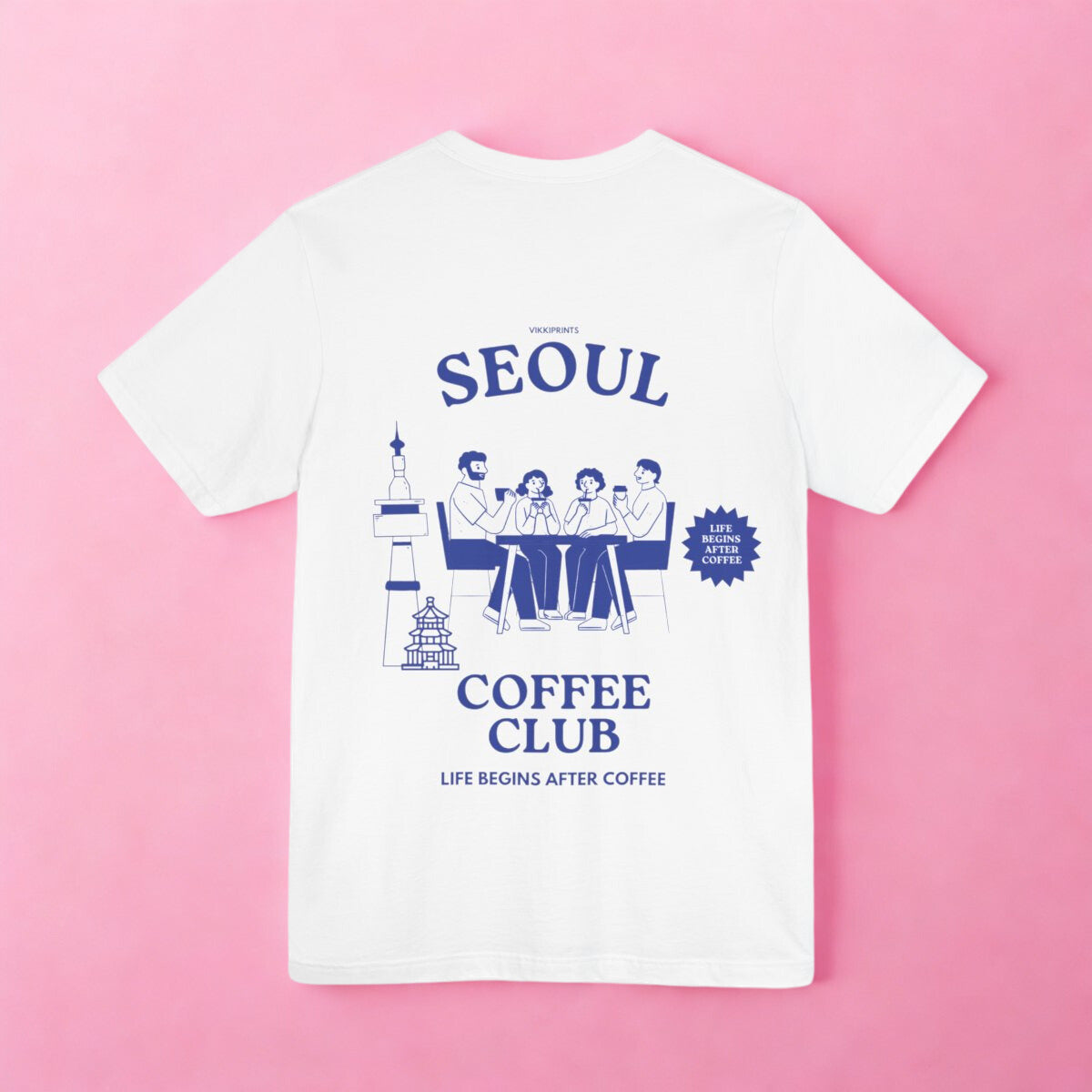 Seoul Coffee Club Unisex Tee - ‘Life Begins After Coffee’ Graphic T-Shirt