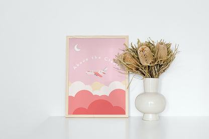 Head in the Clouds Travel Art Print