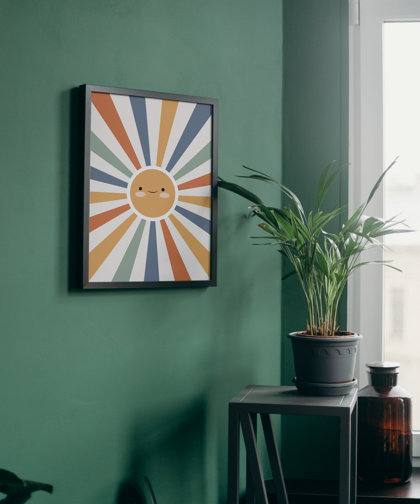 Boho Sun Nursery Print in Earth Tones